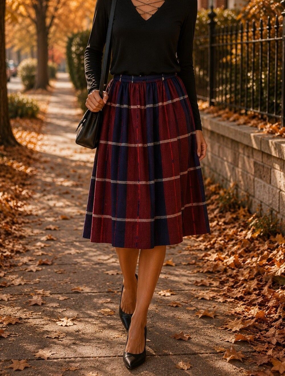 Vintage Sag Harbor Plaid Skirt